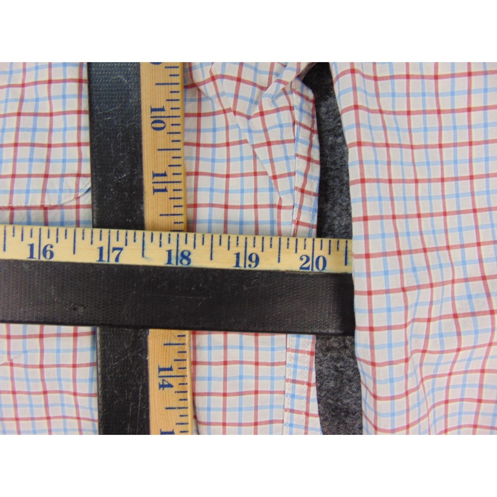 Onward Reserve Shirt Mens Med Tailored Fit White Red Blue Plaid Button Down - Picture 6 of 8
